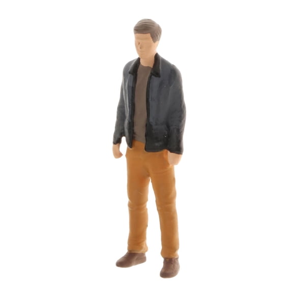 1:64 Escala Diorama Pintado A Mano Figura Hombre Modelo Parque Buliding Para Siku Gris