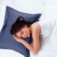 thumbnail image 3 of PiccoCasa Funda de Almohada de Satén Juego de 2 Fundas de Almohada de Satén Sedoso Queen Azul Marino, 3 of 7