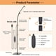 thumbnail image 3 of 1pc LED Floor Lamp, Color Temperature Adjustable 10 Levels Brightness Dimmable Floor Standing Light Adjustable Gooseneck USB LED Lamp For Home Room Reading Woring And Makeup, 3 of 4