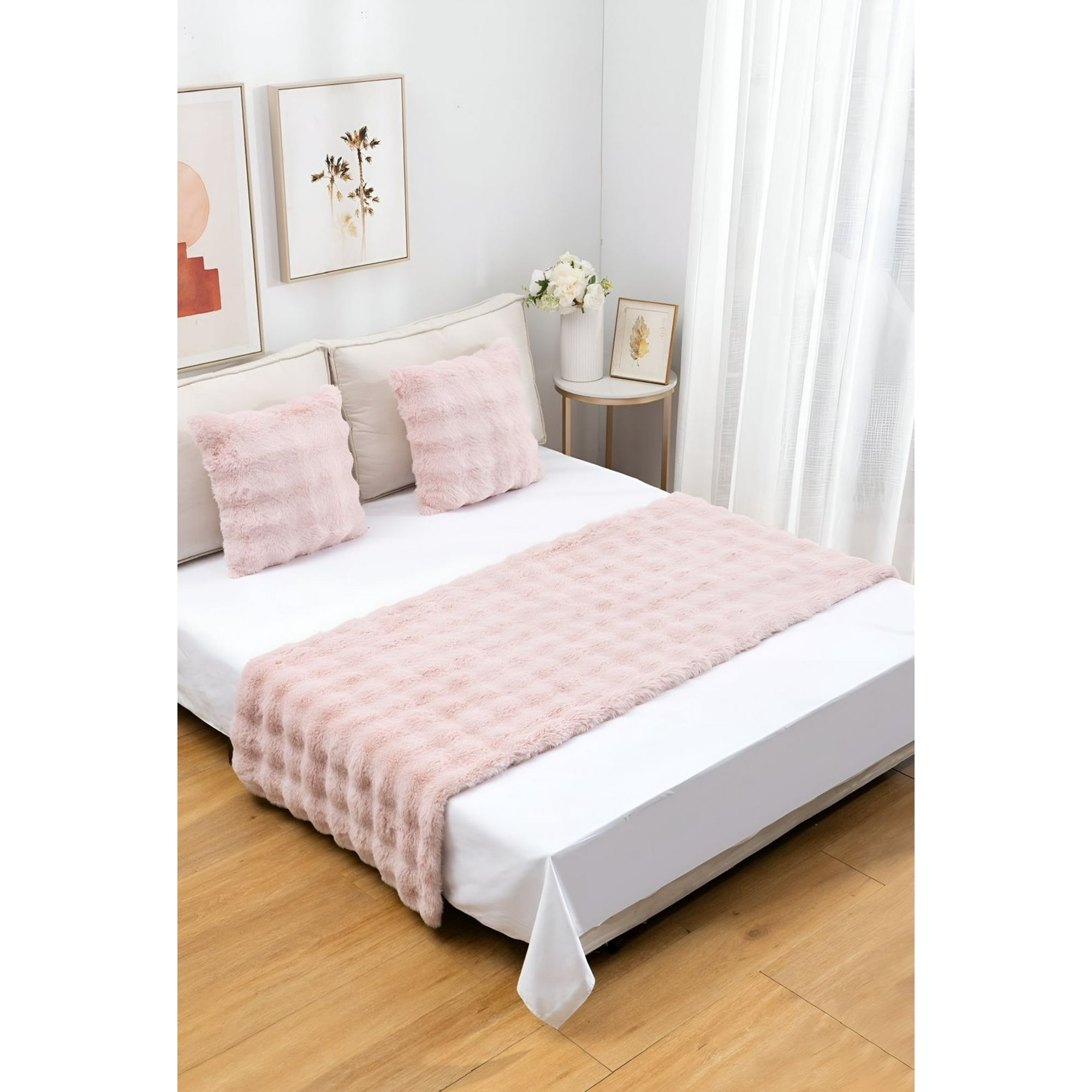 Todo Para El Hogar - Juego De Piecera De Cama Con 2 Fundas Modelo Burbuja Rosado