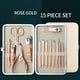 thumbnail image 1 of Rose Golden Stainless Steel Nail Clipper Set Grooming Tool Set With Case Manicure Art Tool, 1 of 5