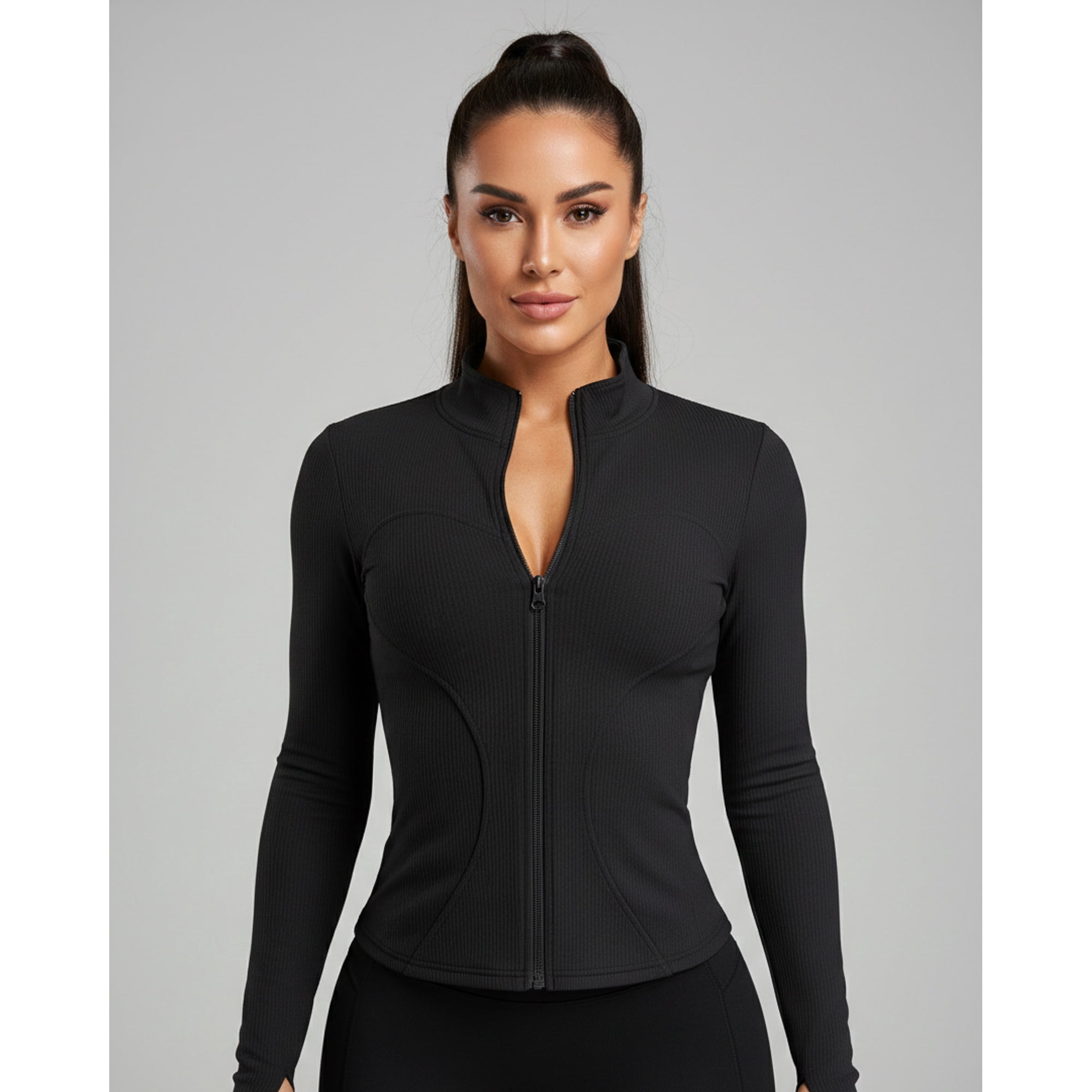Flix Spa - Chaqueta Deportiva Mujer Ajustada Gym Manga Larga
