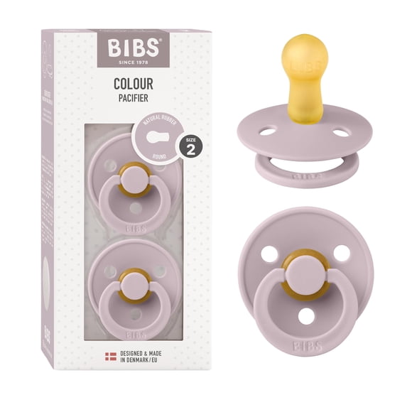 Chupetes BIBS Colour Colección Talla 2 Caucho Natural Paquete de 2