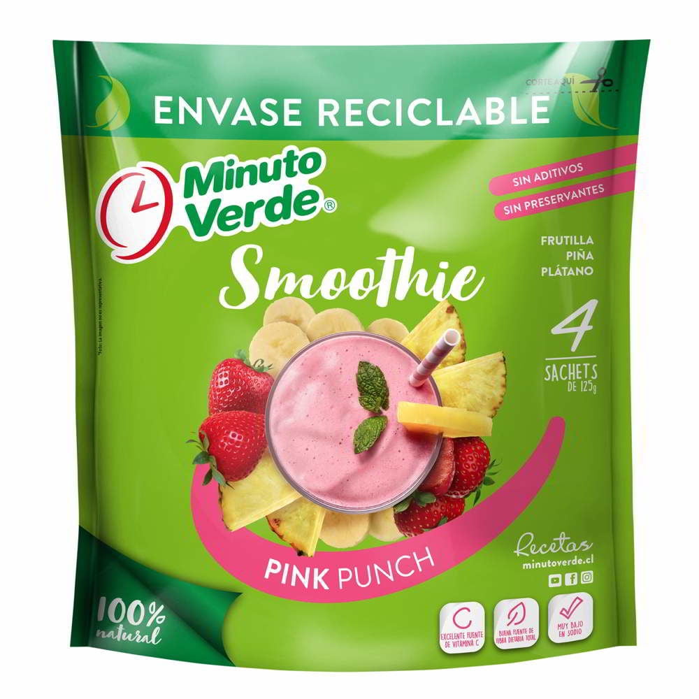 Batido De Frutas Pink Punch 500 g Minuto Verde