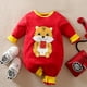 thumbnail image 1 of Cute Tiger Graphic Long Sleeve Baby Bodysuit, Infant Boy's Cotton Casual Romper, 1 of 5