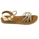 thumbnail image 3 of Sandalias de Mujer con Tiras Brillantes PG5247 Beige, 3 of 5