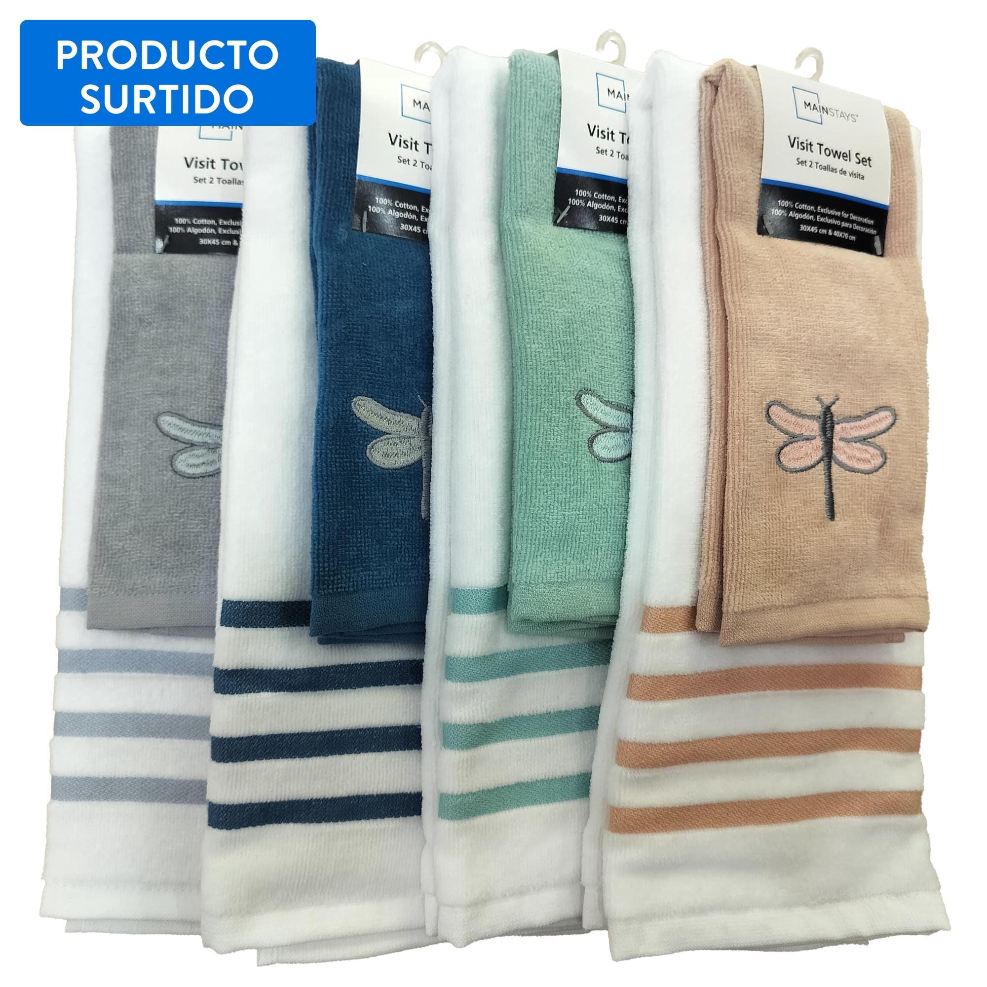 Set De Toalla 30x30cm 100% Algodon Surtido 1 Un Mainstays