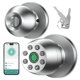 thumbnail image 1 of Cerradura de puerta HEI LIANG con huella dactilar y control por app, acabado mate plateado, 1 of 7