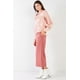 thumbnail image 3 of Pantalones Gaucho de Algodón de Raya Diplomática en Color Rosa Empolvado, 3 of 4