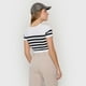 thumbnail image 2 of Polera Mujer M/C Cuello Redondo Blanco Rayas Corona, 2 of 5