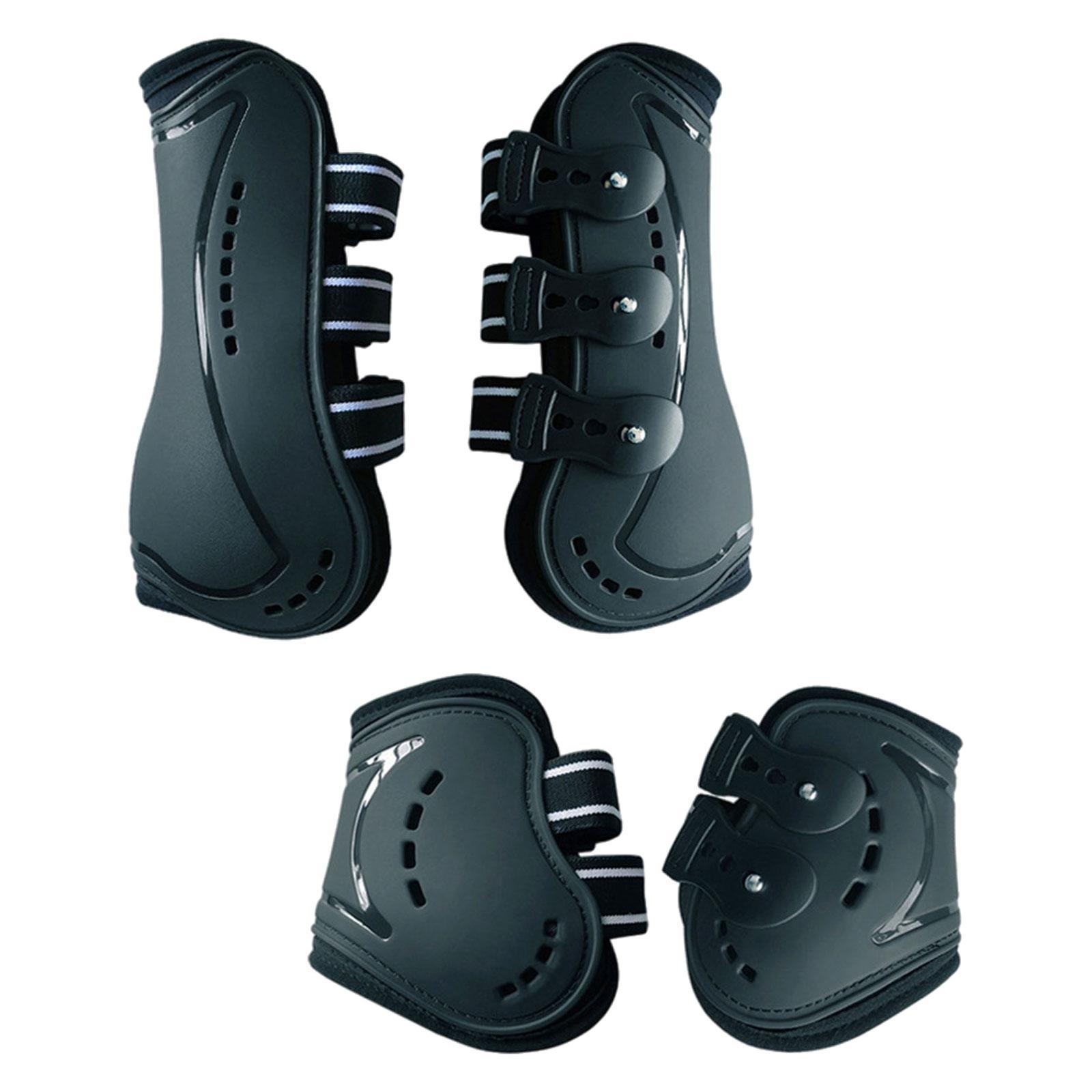 Ioensy - 4X Botas De Caballo Soporte Accesorios Portátiles Equipo Para Montar Deporte Ecuestre Negro Y L
