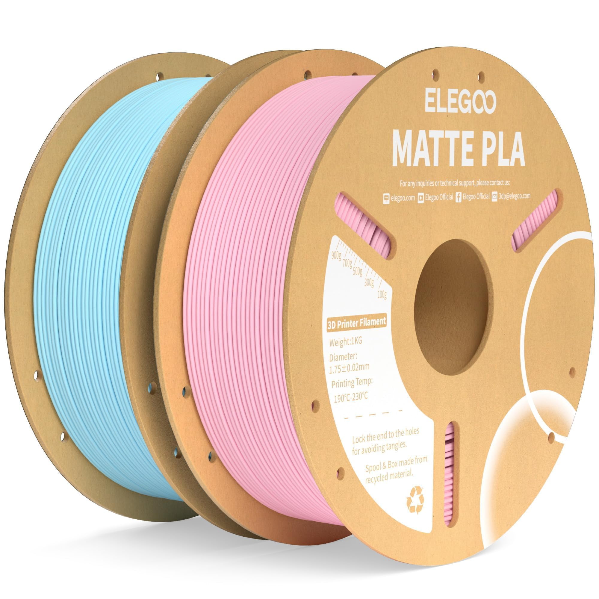 Filamento Para Impresora 3d Elegoo Matte Pla Sakura Pink & Ice Blue
