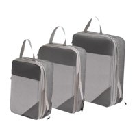 Magideal - Bolsas De Almacenamiento De Compresión Para Mujer, Cubos De Embalaje, Organizadores De Equipaje Para Productos Electrónicos, Maquillaje, 3 Uds. , Gris