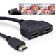 thumbnail image 2 of HDMI Splitter 1 In 2 Out, HDMI Output Splitter Adapter For Dual Monitors Male 1080P To Dual HDMI Female 1 To 2 Way HDMI Splitter Adapter Cable For HDTV HD, LED, LCD, TV, 2 of 2