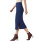 thumbnail image 4 of INSPIRE CHIC Falda de Punto Trenzado para Mujer con Cintura Elástica, Línea A, Abertura Lateral, Falda Maxi de Punto Acanalado Casual M Púrpura Oscuro, 4 of 6