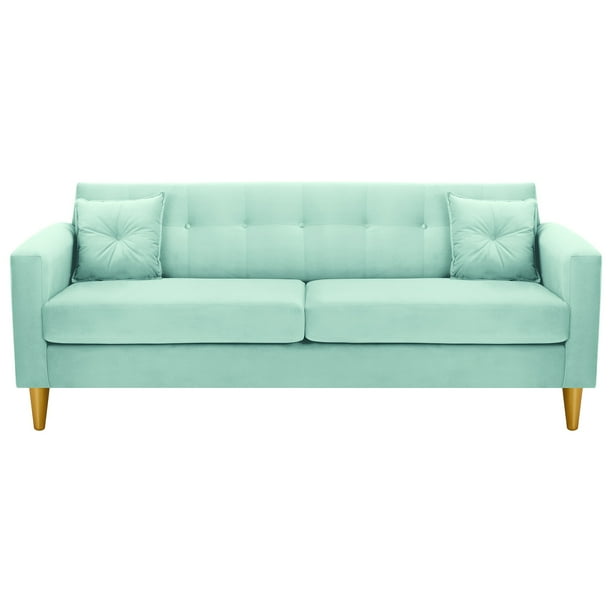 Sofa New Retro 3CG Felpa 01 Verde Agua