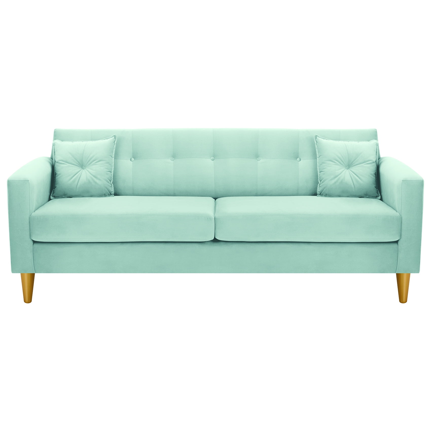 Bodevir - Sofa New Retro 3cg Felpa 01 Verde Agua
