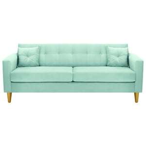 Bodevir - Sofa New Retro 3Cg Felpa 01 Verde Agua