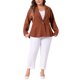 thumbnail image 2 of Agnes Orinda Blazer de Mujer Talla Grande Botón Solapa Panel Volante Peplum Blazers 3X Caramelo, 2 of 6