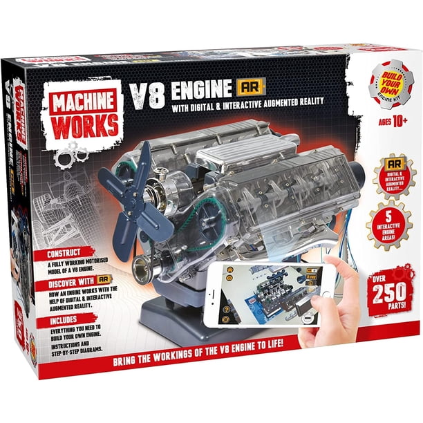 Kit de Modelismo Artístico Machine Works – Modelo de Motor V8 con Realidad Aumentada