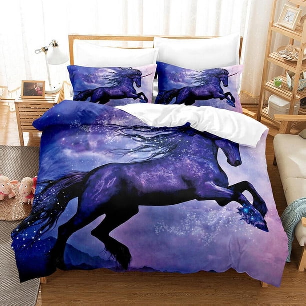 Star Horse Animal Quilt Duvet Cover Set Home Textiles Bedspread Bedclothes Soft3-Piece Bedding Set