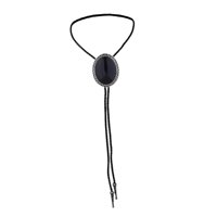 Ioensy - Pu Bolo Tie Corbata Traje Boda Halloween Collar Hecho A Mano Disfraces Negro