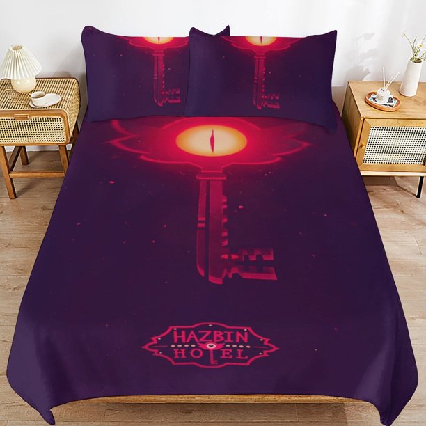 Hazbin Hotel Helluva Boss Bedding Set Duvet Cover Comfortable and Lightweight Cartoon Bedding 3 Piece Bed Set