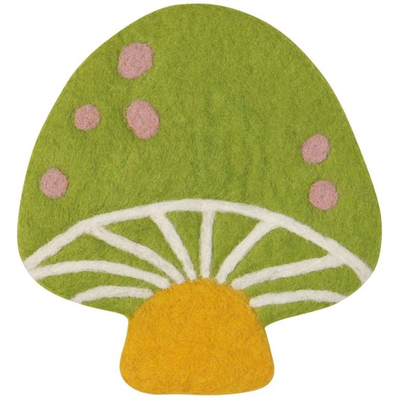 Salvamanteles Danica Jubilee 20x20 cm de fieltro de lana con diseño de hongo