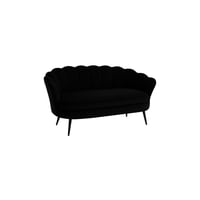 Habita2 Chile - Sofa De Terciopelo 2 Cuerpos Base Negra Shell Negro