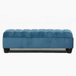 Barra Design - Banqueta Capitone Felpa Petroleo