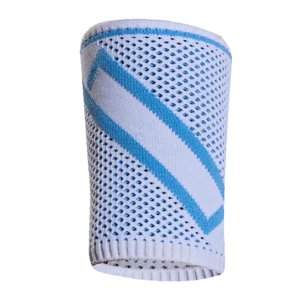 Ioensy - Muñequera Elástica Suave Para Tenis, Muñequera Para Ejercicio, Ejercicio, Yoga, Blanco Y Azul