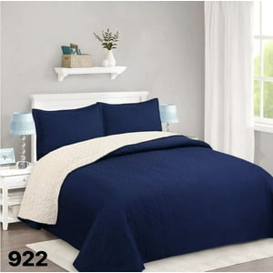 Cubrecama Quilt Sherpa 2 Plazas - Azul M922
