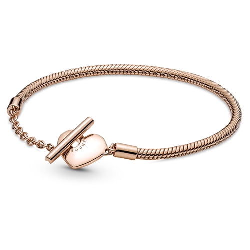 Pulsera Pandora Moments Cadena Serpiente Cierre T-bar Corazón