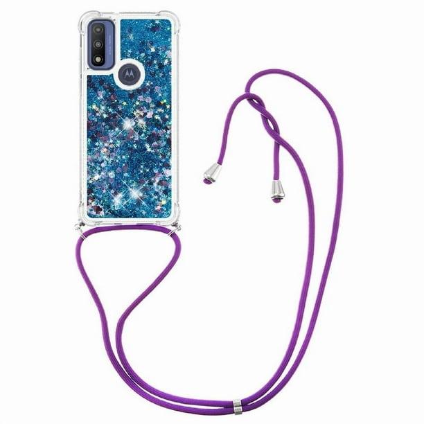 Funda FOXDOCK para Motorola Moto G Power 2022 con Cuerda Ajustable, Brillo Líquido, Protección Antigolpes y Lente – Ideal para Regalo