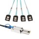 thumbnail image 3 of Cable Adaptador Mini-SAS 26P SFF-8088 A 4x SATA 7Pin 6Gb/s 30AGW Y Pestillo 0,5M, 3 of 5
