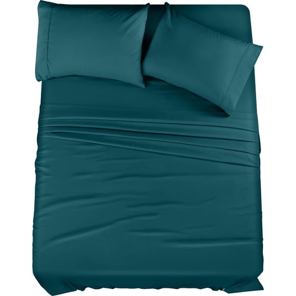 Juego de sábanas Utopia Bedding Queen de microfibra cepillada, color verde azulado