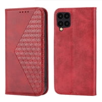 Funda Flip Foxdock Para Samsung Galaxy A22 4G , Estilo Billetera Con Diseño Rombo, Correa De Mano Y Soporte, Uso Diario