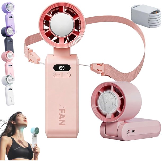 Ventilador turbo portátil mejorado mano con hielo recargable 1-199 velocidades viaje