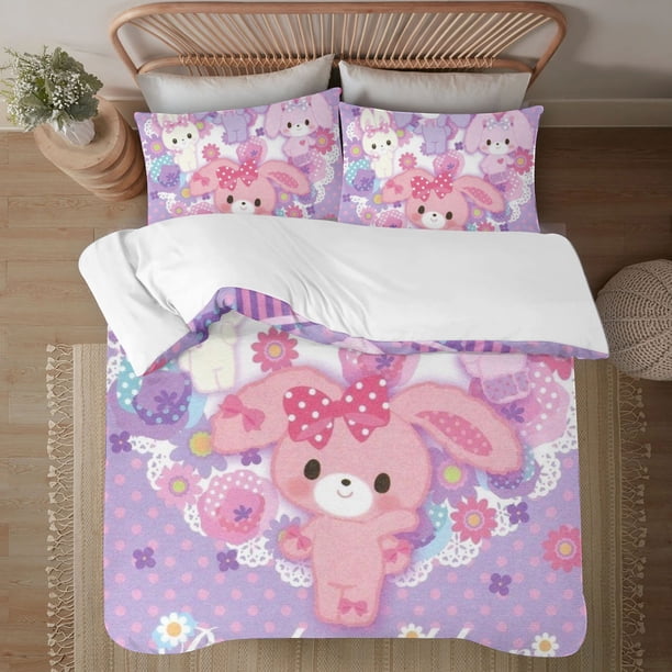 Bonbonribbon 3-Piece Bedding Set For Kids Boys Girls Adult Cartoon Warm Cute Fashion Holiday Present Gift Bed Sheets