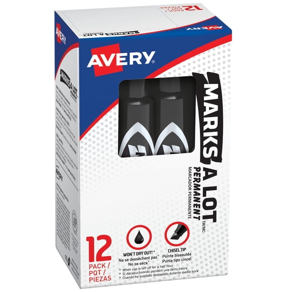 Rotulador permanente Marks-a-lot Avery Regular Black 12 unidades