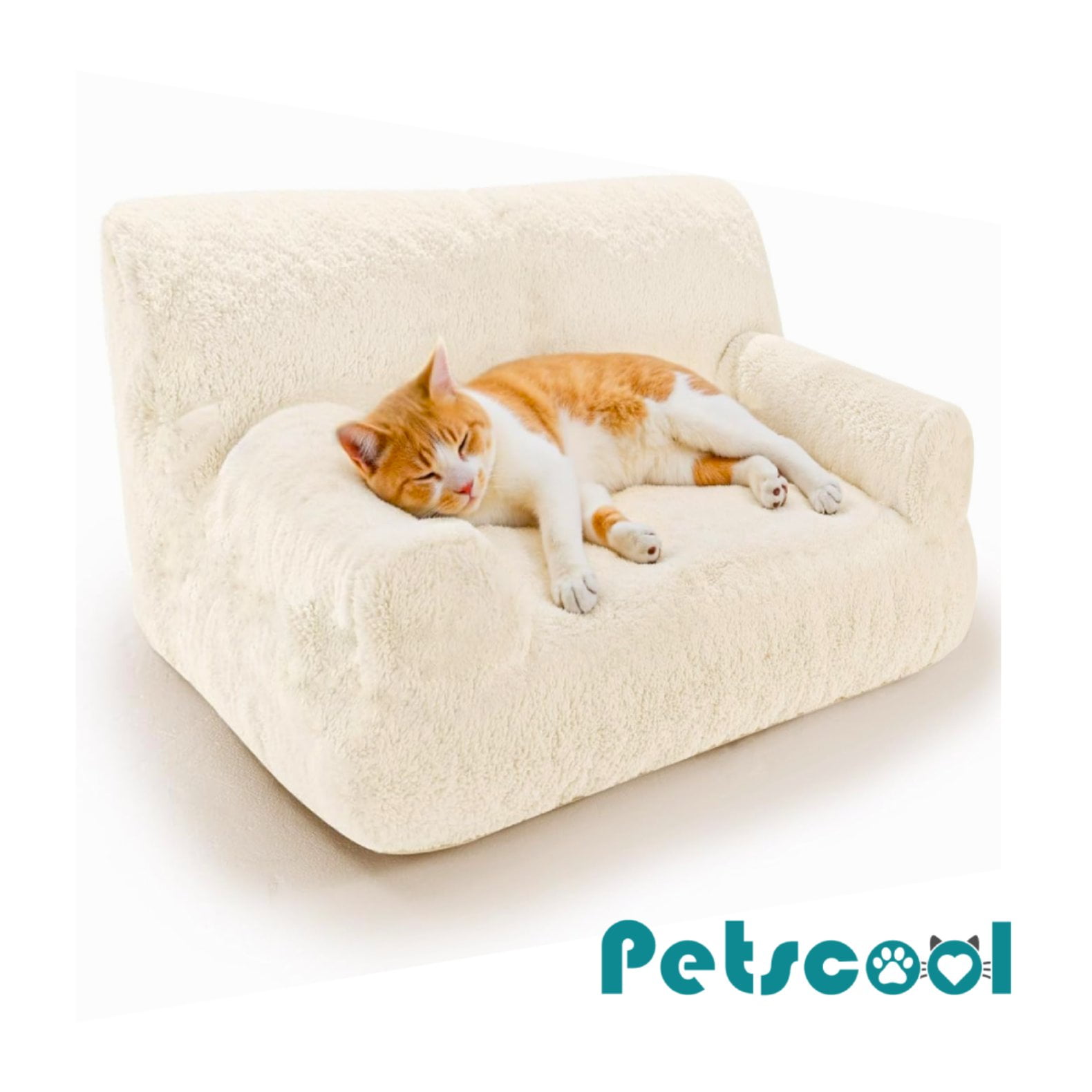 Cama Sofá Antiestrés Perro Gato M Beige Lavable Petscool