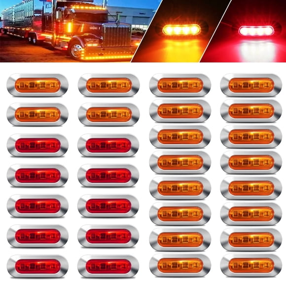 Luces indicadoras laterales ALFU, 30 unidades, 12-24 V, para remolque