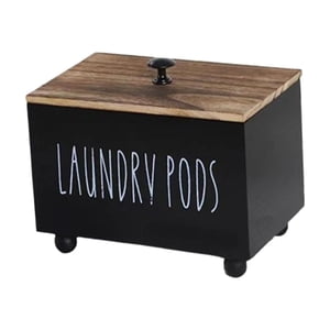 Magideal - Soporte Para Tampones Para Baño, Organizador Para Almohadillas Con Tapa, Soporte Para Caja De Período, Accesorios De Madera Para Baño, Organizador De Negro