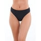 thumbnail image 1 of Bikini tanga drapeada tiro alto negro, 1 of 4