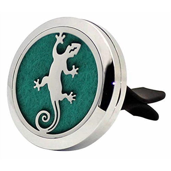 Difusor de aromaterapia para rejilla de aire del auto Aromabug Gecko de 30 mm de acero inoxidable
