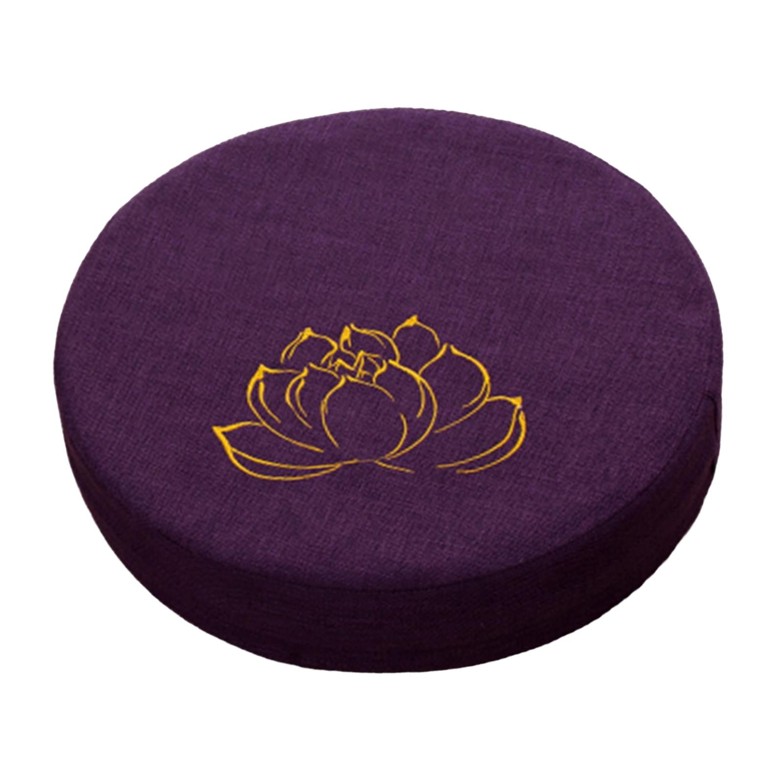 Magideal - Cojín De Meditación Redondo Con Cremallera Cojín De Asiento Cojín De Suelo Tradicional Lavable De 16 "de Diámetro Para Dormitorio Oración Interior , Violeta Oscuro 10cm