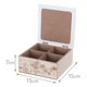 thumbnail image 3 of Caja De Té Mediana De Madera 4 Espacios Diseño Flores Beige, 3 of 4