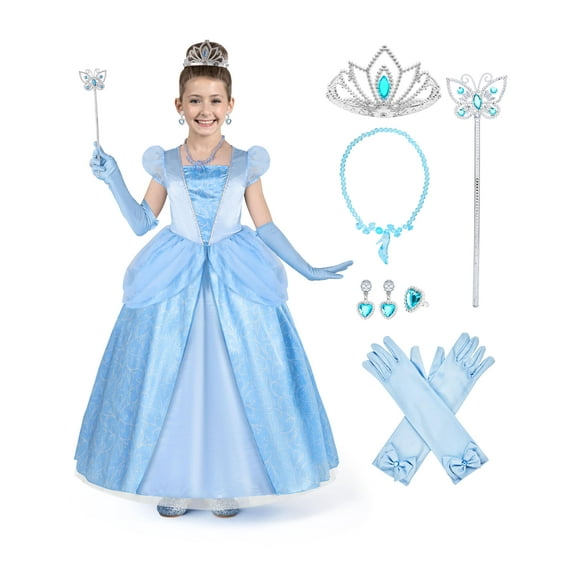 Vestido de princesa Spooktacular Creations azul para niñas de 3 a 10 años
