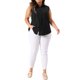thumbnail image 2 of Agnes Orinda Camisas de Mujer Tallas Grandes Sin Mangas Verano Casual con Botones 1X Negro Oscuro, 2 of 6