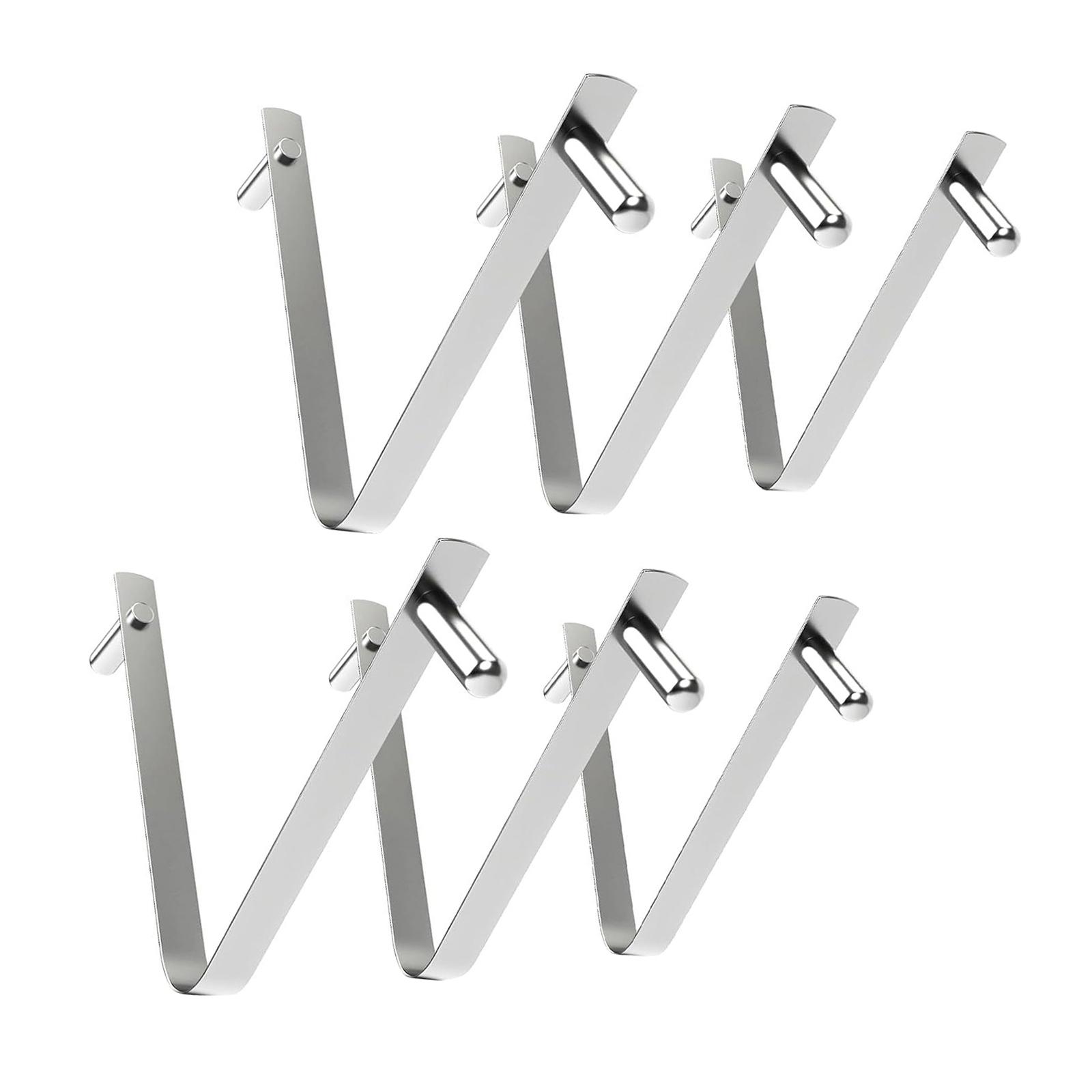 Magideal - 6 Pinzas Para Cepillo De Piscina, Cierre De Botón Con Resorte De Doble Punta, Pinzas En Forma De V, Abrazaderas Para Caña De Pescar Con Recogedor De H